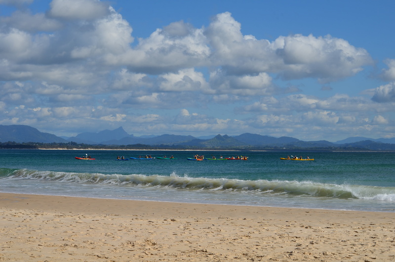 byron bay, idyllic, cloud - sky, land, beach, surfing, water, tranquil scene, sea, mountain range, 4K, no people, day, mountain, new south wales, sky