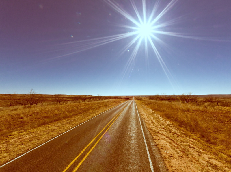 Desert, outdoors, symbol, 4K, sun, transportation, sky, field, bright, Countryside, direction, Sunburst, brush, Nature, sign, scenics - nature, dividing line