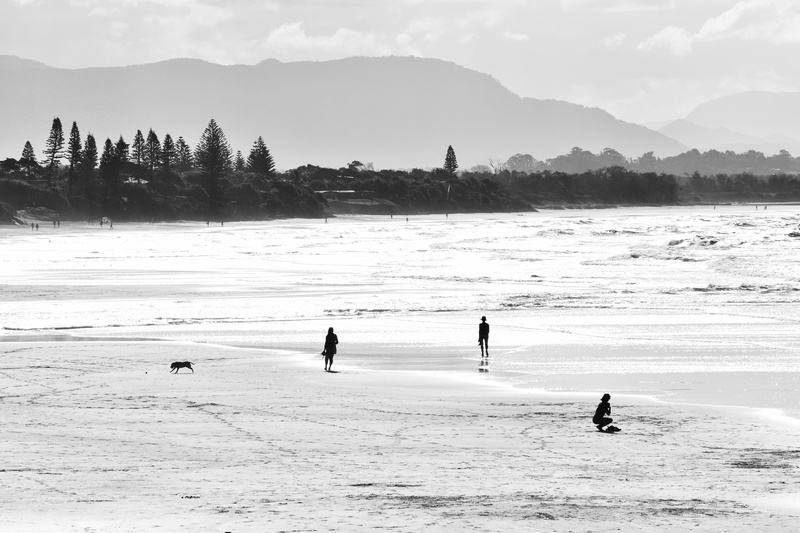 nature, black and white, group of people, winter, tracks, sand, outdoors, ocean, leisure activity, tree, water, australia, cold temperature, sport, trip