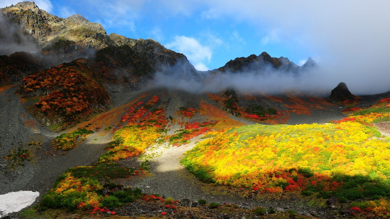 mountain, mountains, tree, cloud - sky, beauty in nature, nature, plant, autumn, environment, non-urban scene, no people, change, tranquility, land, scenics - nature