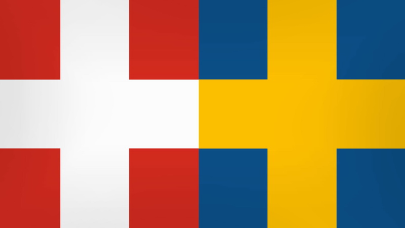 flag, colorful, Denmark, 1080P, Sweden