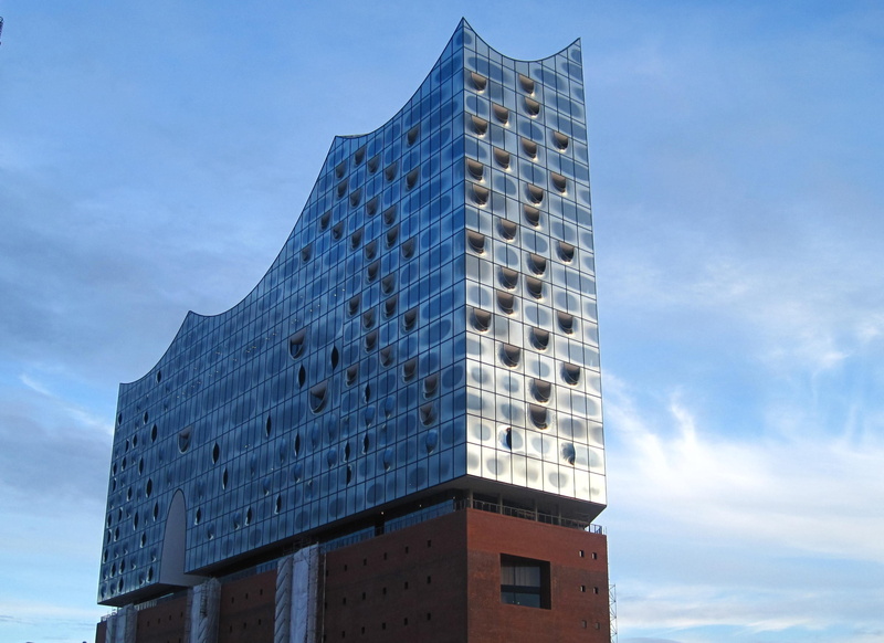 hanseatic city, side-view, blue sky, tower, elbe, hamburg, building, high, nature, northern germany, harbour city, speicherstadt, office, gray, major project