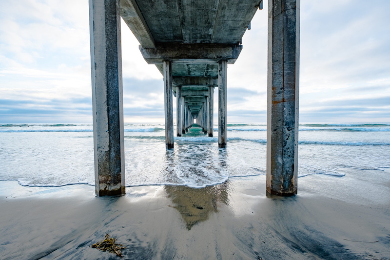 scenics - nature, coast, 5K, beauty in nature, ocean, land, built structure, horizon over water, pier, outdoors, landscape, sky, west coast, architecture