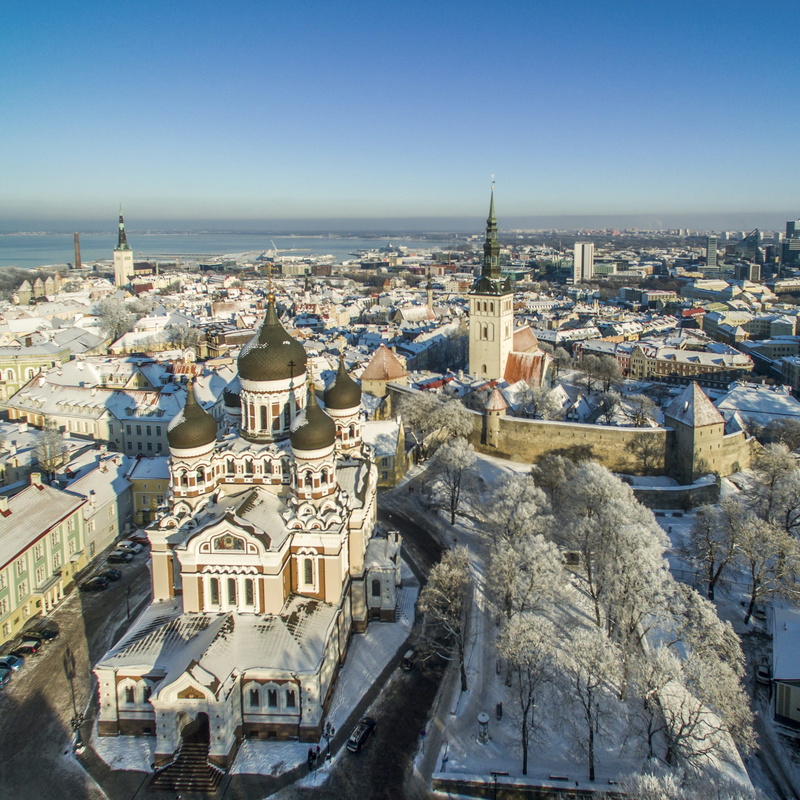 travel, settlement, baltic, sky, city, estonia, crowd, europe, building, cityscape, place of worship, drone, tourism, clear sky, 2K, architecture, high angle view