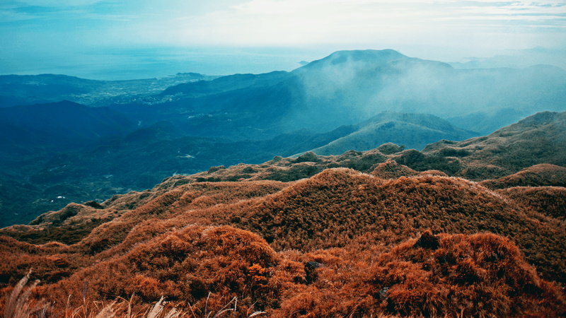 natura, gf1, 山, 雲, hill, 陽明山, tree, 原野, cliff, white clouds, outdoor, trip, 台灣, brown, travel  holiday, scenics, photography, summer, weekend, 4K, clear