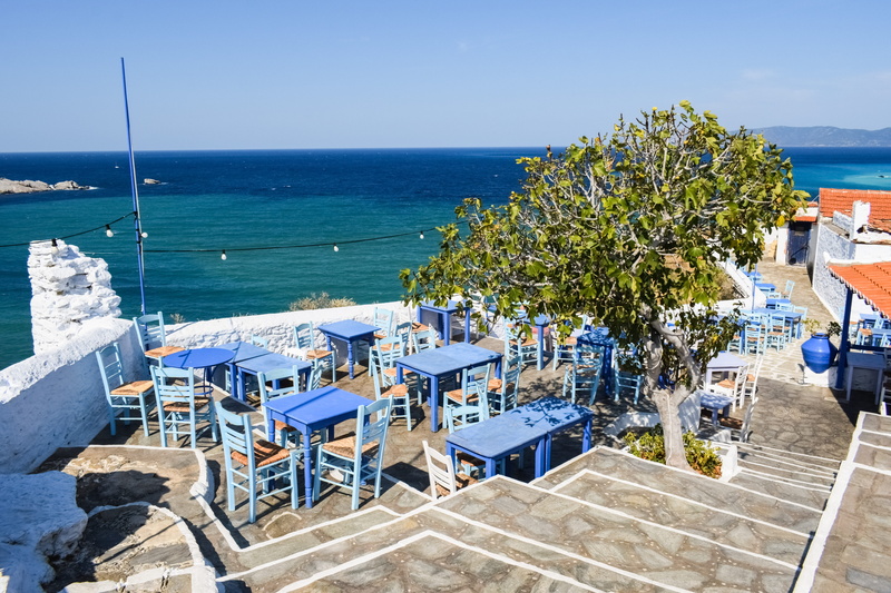 sporades, architecture, traditional, mediterranean, travel, tavern, sea, transportation, building, sky, nature, tree, chora, no people, island, tourism