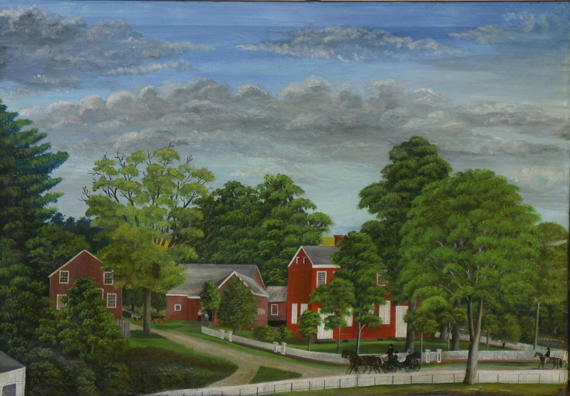 animals, buggy, swart, tavern, horse, village, quite, 1080P, trees