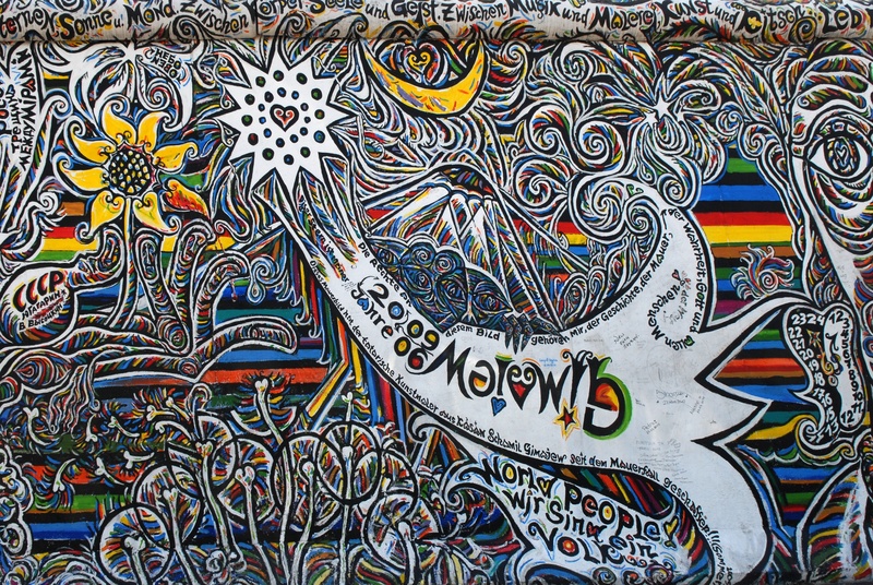 berlin wall, no people, design, wall - building feature, ornate, backgrounds, east-side-gallery, pattern, architecture, art and craft, floral pattern, multi colored