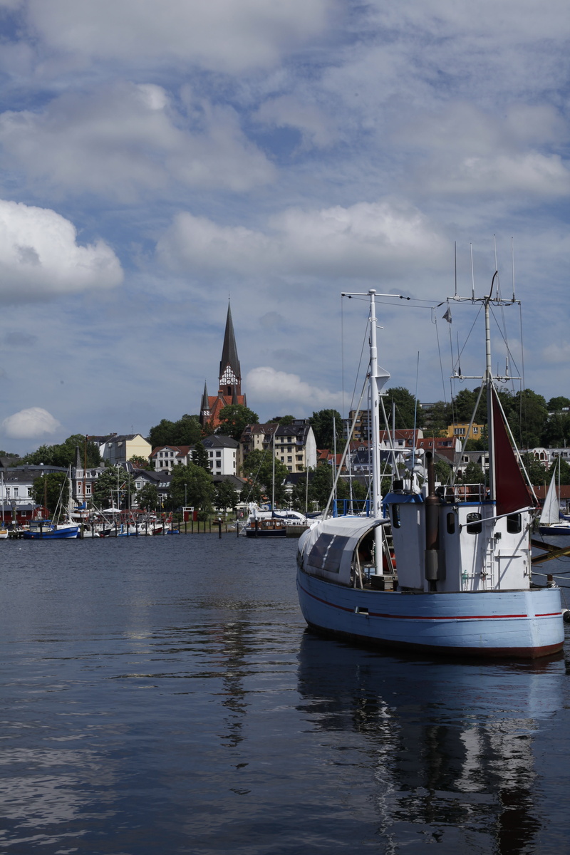 built structure, architecture, nautical vessel, flensburg, germany, summer, outdoors, water, coast, yacht, nature, mode of transportation, fjord, baltic sea