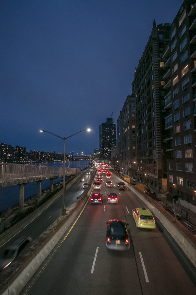 city, queensboro bridge, united states, motor vehicle, illuminated, fdr drive, motion, no people, queensborough, street, building, upper east side, night