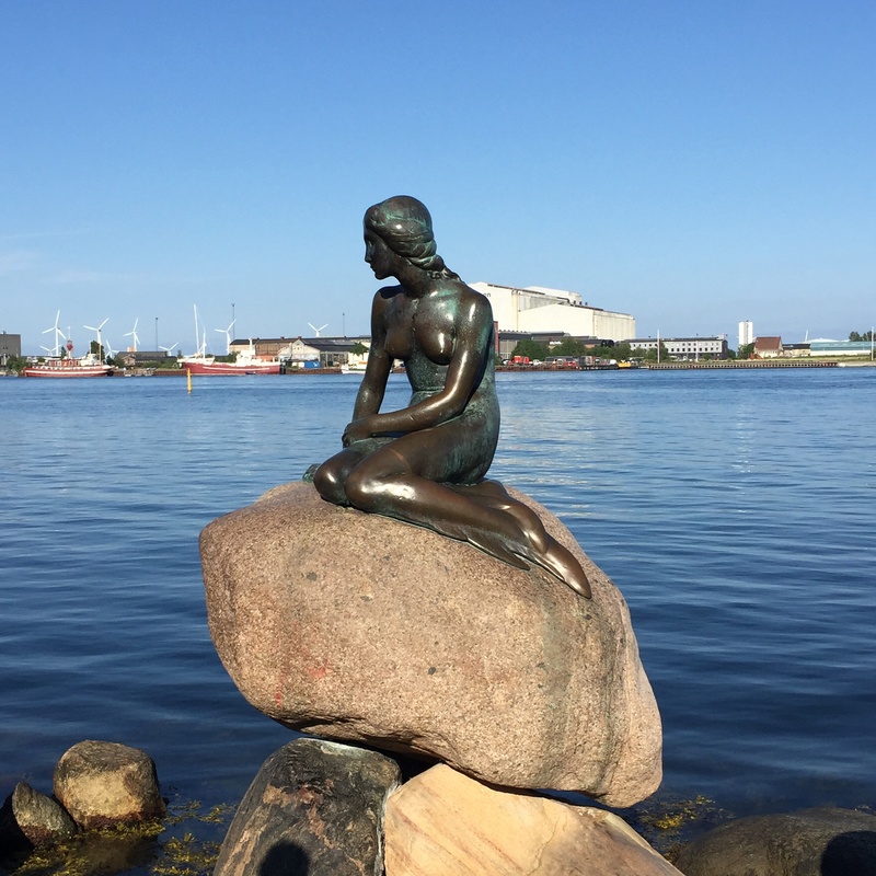 near, statue, architecture, little mermaid, body, siren, no people, representation, 1080P, metal, mermaid, denmark, sea, male likeness, sky, spring, kobanhavn