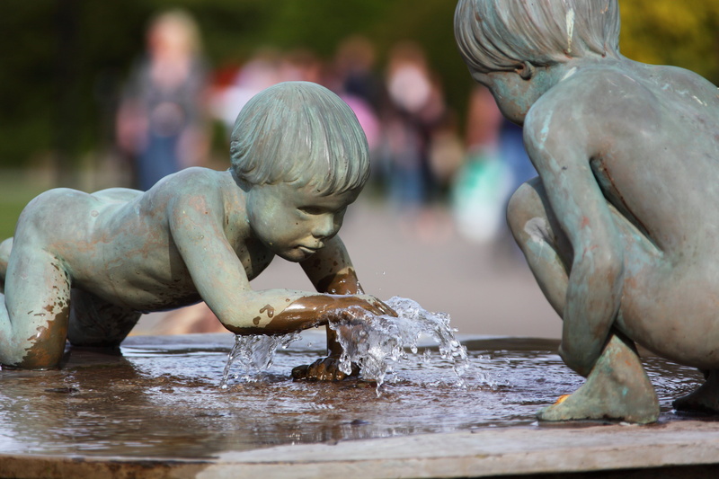 male likeness, human representation, no people, little, boy, running water, boys, art and craft, nature, child, close, architecture, day, female likeness