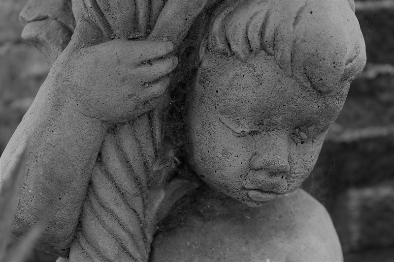 depression - sadness, outdoors, wall, pensive, vintage, close-up, creativity, day, emotion, boy, nature, young, 5K, male, statue, dirty, human face, person