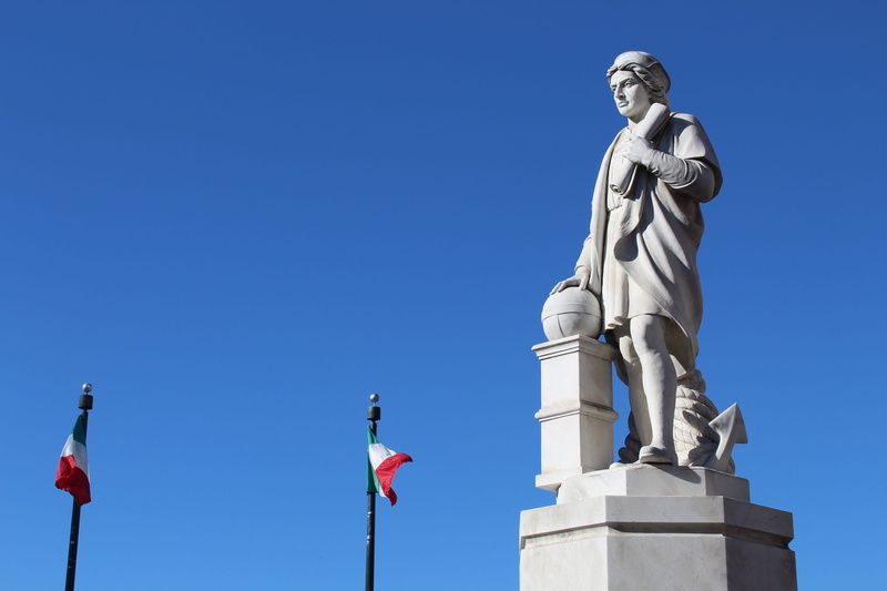 no people, creativity, art and craft, day, the past, statue, human representation, copy space, columbus, clear sky, little italy, baltimore, male likeness