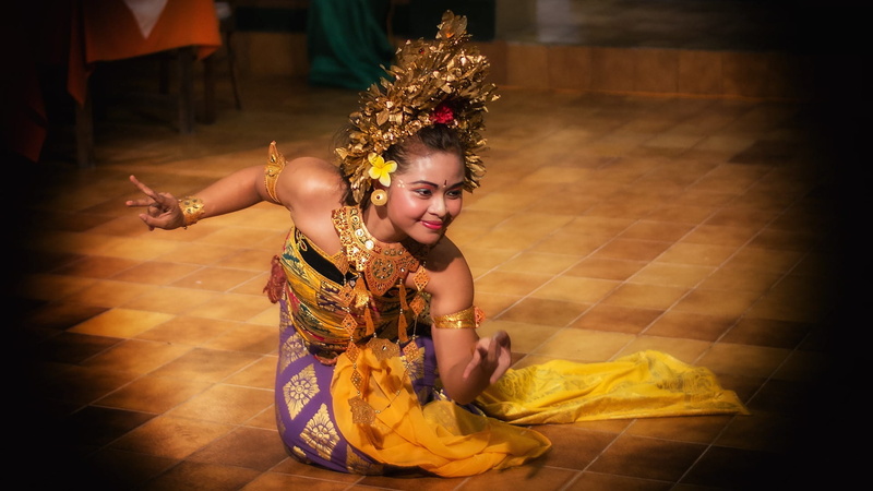 full length, holiday, clothing, travel, 1080P, strapless, adult, traditional clothing, flooring, dress, one person, dancing, young adult, indoors, indonesia