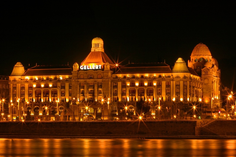 long shutter speed, lights, bath, sky, danube, tourism, travel, hungary, the past, city, building, no people, built structure, nature, night picture, architecture