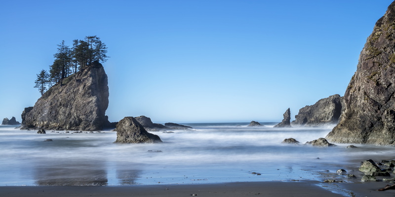tide, travel, stack rock, pacific, scenics - nature, destination, daytime, island, bluff, pacific coastline, rock formation, nature, motion, tranquility