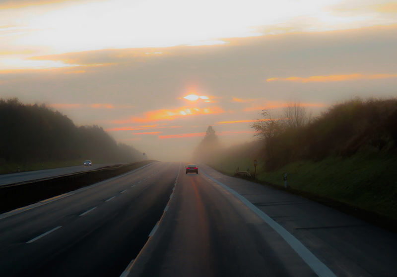 plant, the way forward, sunset, cloud - sky, travel, no people, sky, holiday, morning hour, vanishing point, hazy, sunrise, highway, distance, taillights