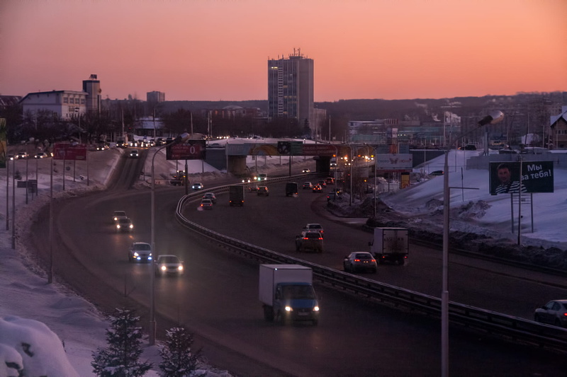 720P, car, cars, motor vehicle, building exterior, automobile, cityscape, dawn, multiple lane highway, sky, sunset, architecture, nature, land vehicle