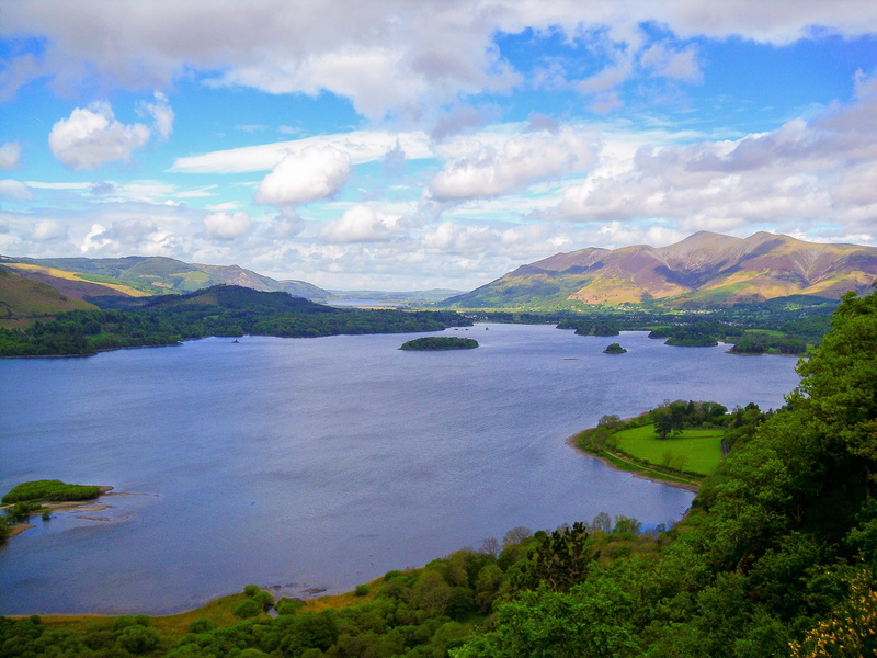 derwentwater, beauty in nature, 2K, mountain range, green color, derwentwater keswick england, grass, nature, tourism, great, landmark, mountain, non-urban scene