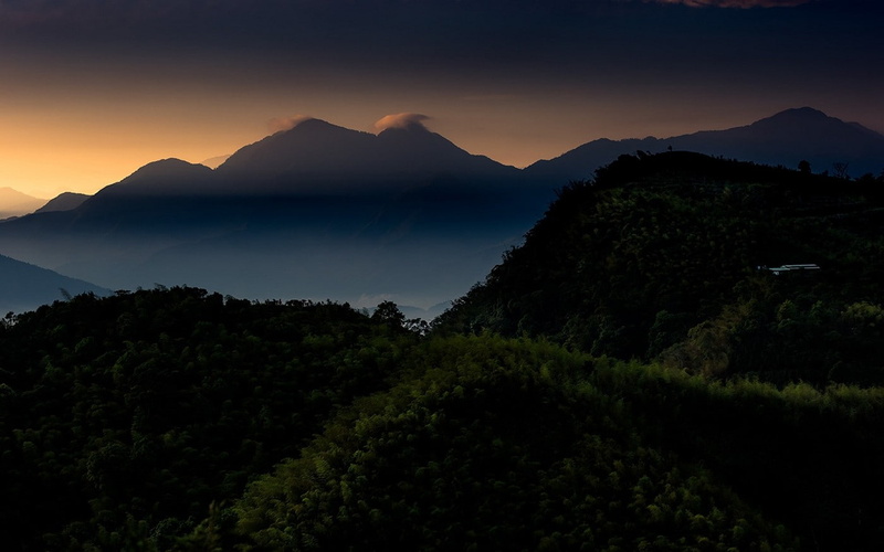 cloud - sky, Taiwan, mountain range, lake, mountain, calm, tree, morning, sunset, landscape, plant, tranquil scene, non-urban scene, 720P, nature, idyllic