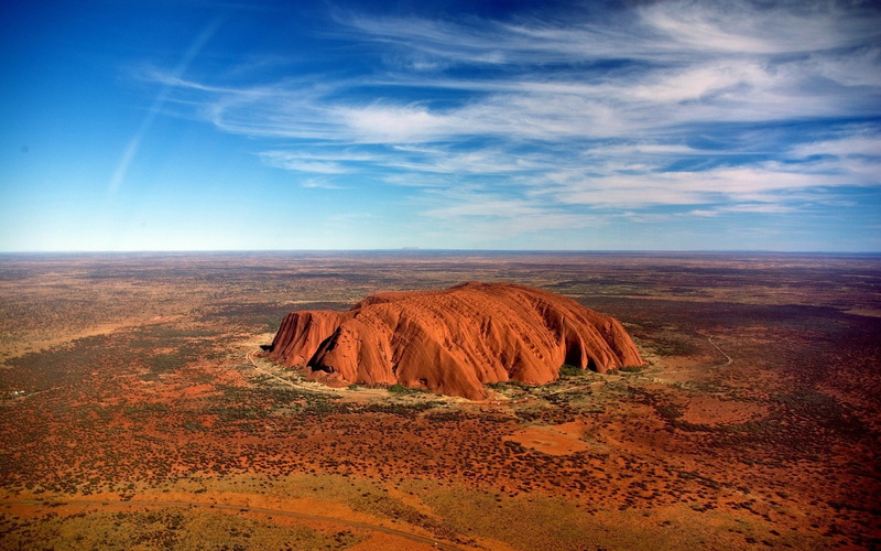 land, outdoors, semi-arid, sky, rock formation, tranquil scene, eroded, climate, cloud - sky, no people, arid climate, nature landscape uluru australia rock desert ayers rock