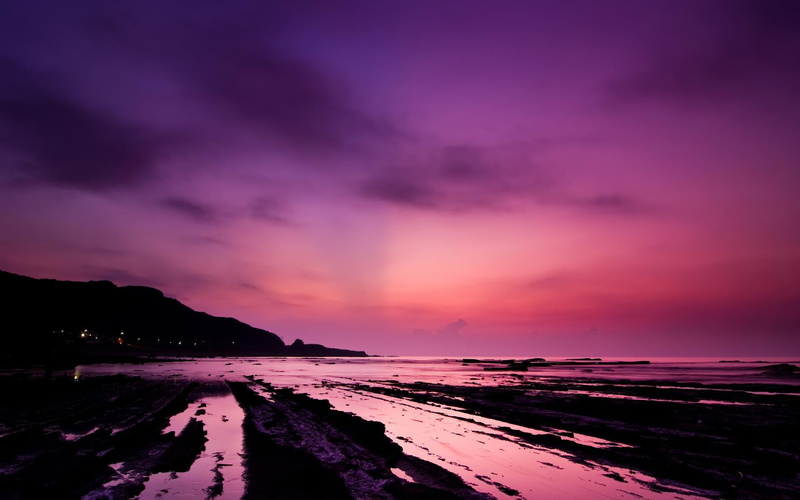 mediterranean, purple, sea, oceans, tide, nature, ebb, twilight, nature and landscapes, sunset, 1080P