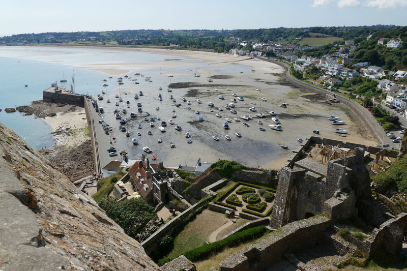 england, building, high angle view, old, ebb, landscape, mountain, view, damaged, building exterior, Castle, transportation, middle ages, environment, gorey