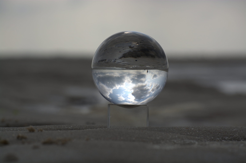 water, beauty in nature, photo effect, day, glass - material, texel, outdoors, wadden sea, sea, landscape, 5K, globe image, crystal ball, view, no people