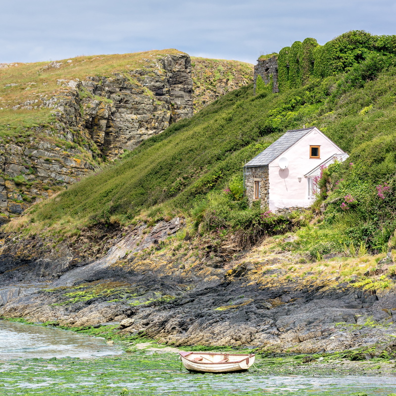 ship, rock, beauty in nature, shore, built structure, silent, sea, scenic, boat, beige, booked, idyll, landscape, near, home, tranquility, residential building