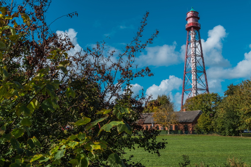 plant, tower, daymark, krummhörn, building exterior, blue, east frisia, east, germany, north sea, cloud - sky, monument, tourism, land, nature, water, no people