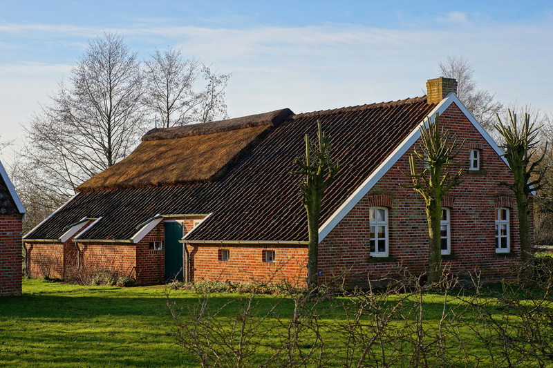 museum, residential district, east frisia, roof, rural scene, well maintained, historically, outdoors, sky, house, building exterior, landscape, agriculture