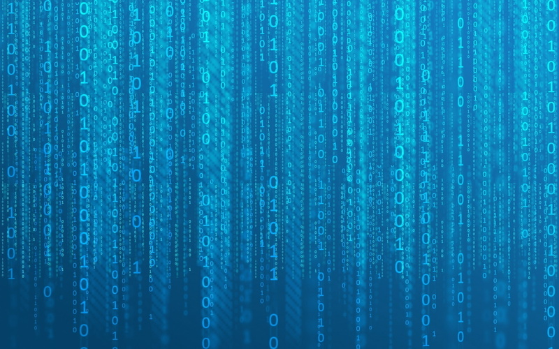 blue matrix, Technology, coding, binary, 1080P