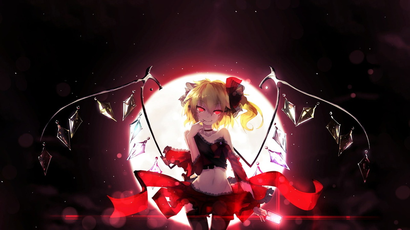 haired, stage, character, one person, red, Touhou, women, microphone, arts culture and entertainment, young women, night, blond hair, anime, yellow, singing