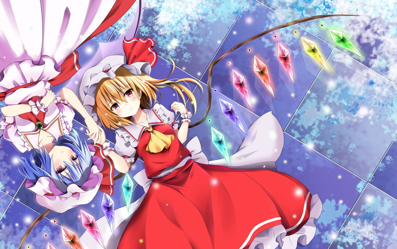 creativity, outdoors, multi colored, Flandre Scarlet, anime girls, representation, day, no people, 1080P, still life, wings, low angle view, decoration