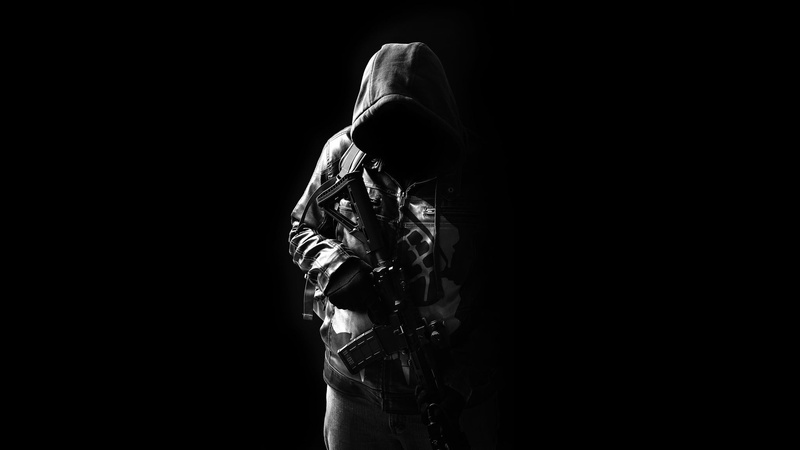 person, people, terrorism, standing, dark, weapons, sport, gun, horror, danger, black Background, body part, adult, aggression, black Color, protective Mask - Workwear