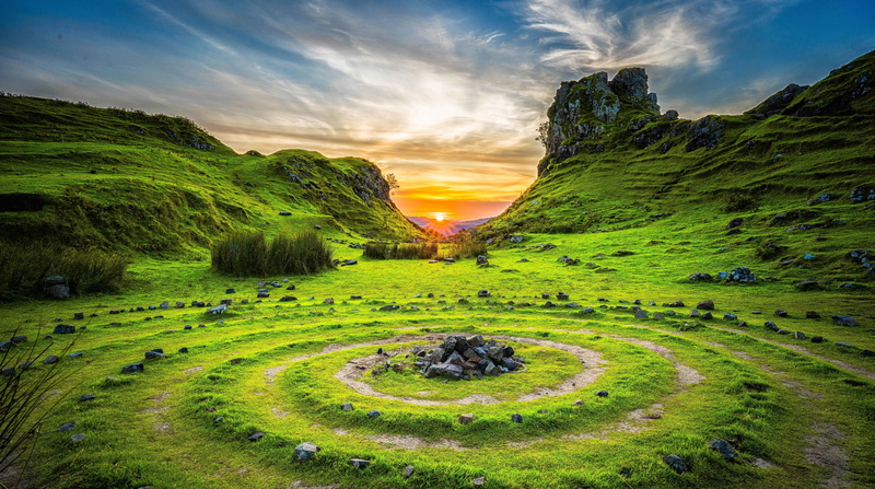 stone, ellipse, 8K, Nature, Scenery, stonecircle, Landscape, stoneellipse