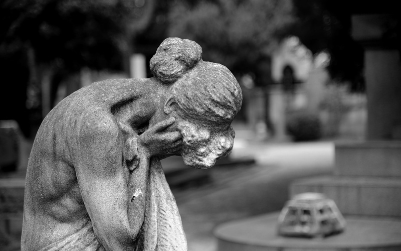 blurred, statue, 1080P, photography, monochrome