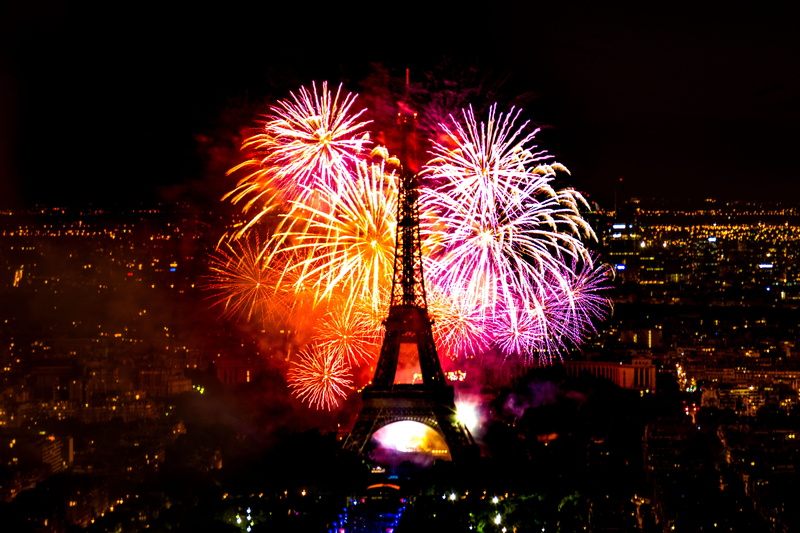 building exterior, illuminated, france, bastille day, travel destinations, tour montparnasse, arts culture and entertainment, eiffel, firework, tour eiffel