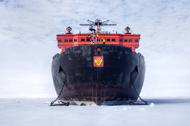 " 50 years of Victory", Coat of arms, The ocean, Arktika-class, Ice, Anchor, Sea, 2K, Russia, Snow, Tank, The ship, Icebreaker, Atomflot, 50 Years of Victory