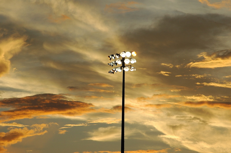 no people, american, lightpost, scenic, low angle view, beauty in nature, Baseball, angle, stadium, nature, Stadium, 2K, dramatic sky, scenics - nature