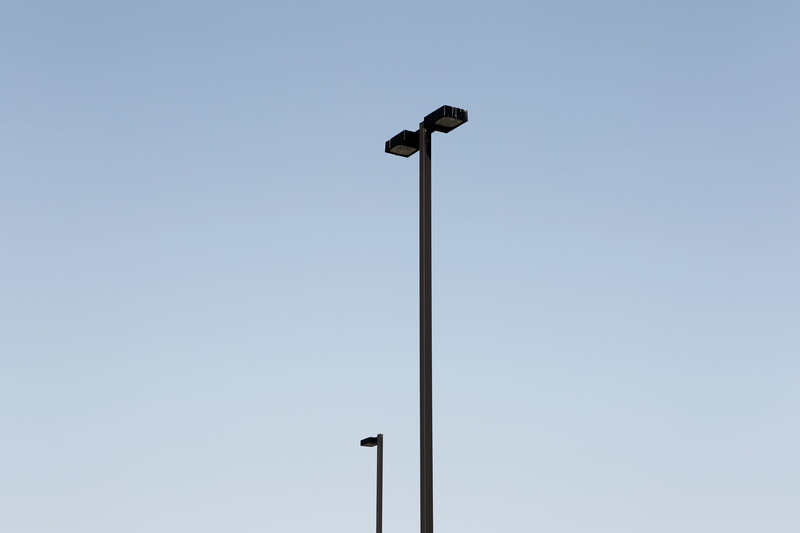 day, electricity, copy space, nature, outdoors, tall, no people, lights, street, poles, 5K, floodlight, low angle view, electric light, surveillance, technology