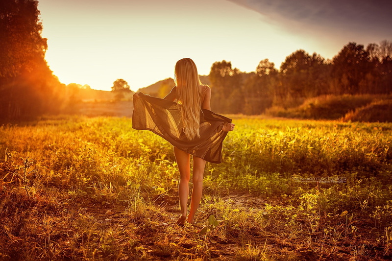 hairstyle, land, adult, lifestyles, black, full length, sky, young adult, sunset, plant, cover, beauty in nature, long hair, one person, depth of field