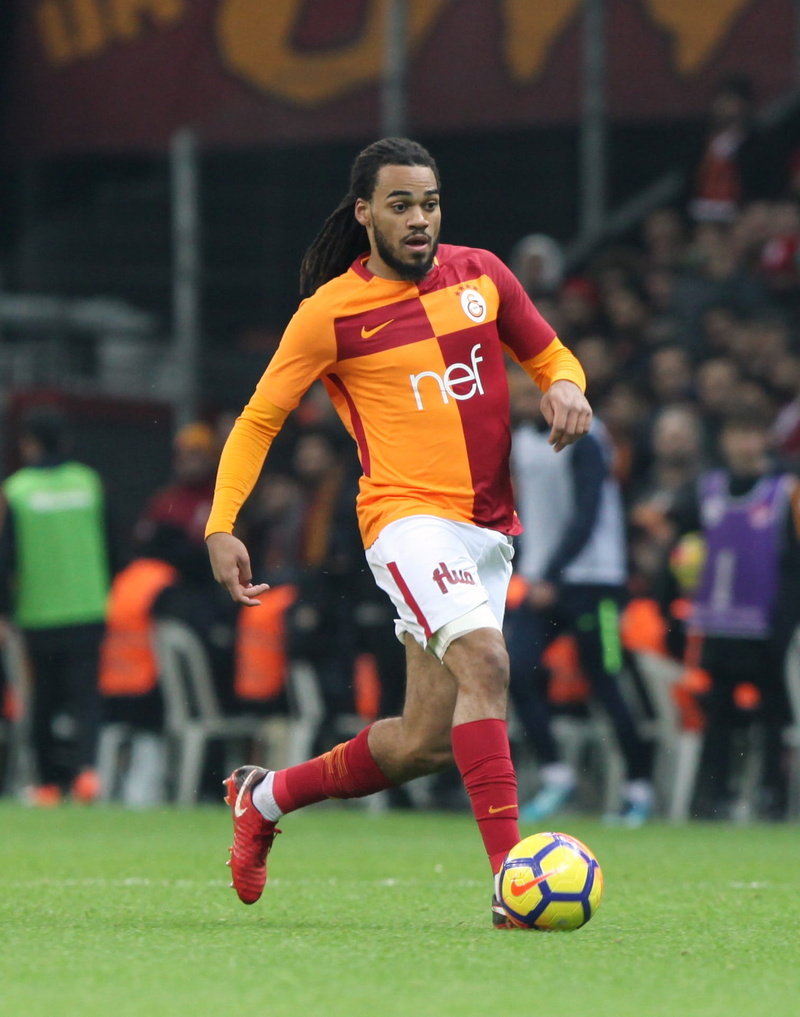 people, kicker, clothing, turk telekom, focus on foreground, ball, grass, time attack series, jason denayer, stadium, soccer, playing, shutter, competition