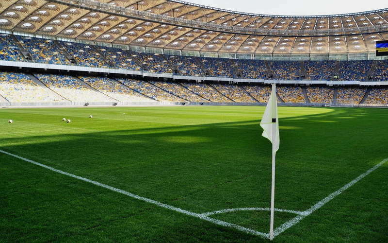 lighting equipment, stadium, 1080P, soccer, sports venue, soccer field, ukraine olimpiysky national sports complex, grass, leisure activity, playing field