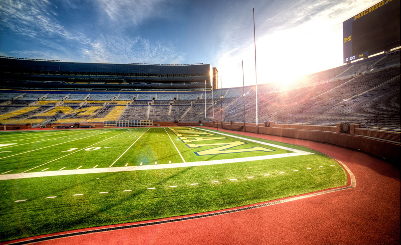 Field, 1080P, stadium, sports venue, built structure, seat, team sport, grass, competitive sport, sky, competition, playing field, sport, no people, Football