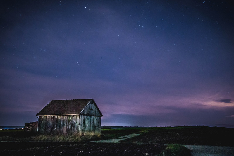 tranquility, 5K, stars, environment, blue, hut, architecture, scenics - nature, landscape, building, building exterior, no people, astronomy, built structure