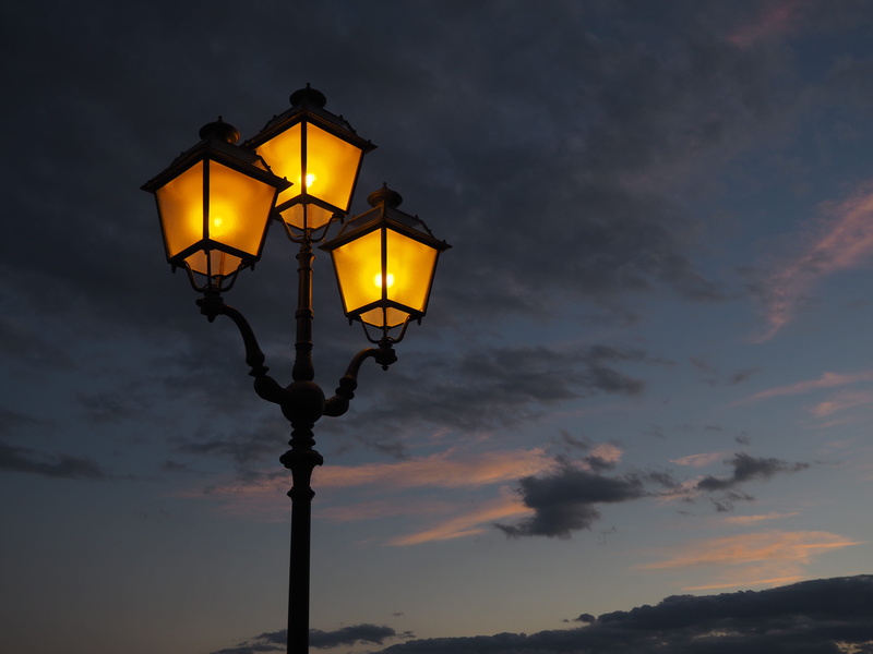 cloud - sky, antique, glowing, outdoors, light, sunset, street light, orange, illuminated, brown, dark, black, silhouette, streetlamp, low angle view, cloud