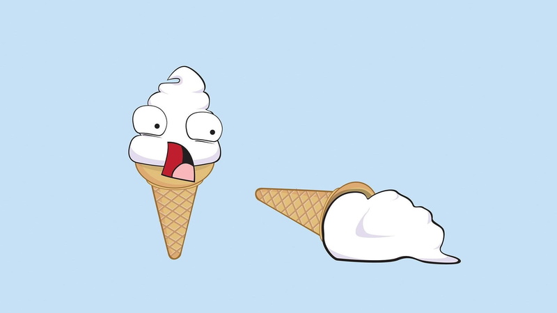 food, humor, symbol, comic Book, happiness, sweet, ice Cream Cone, two, nature, illustration, crust, gourmet, sky, anthropomorphic smiley face, fun, blue background