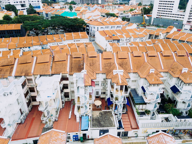roof, built structure, aerial, building exterior, architecture, town, photo, building, daytime, sunlight, urban, houses, city, outdoors, crowded, community